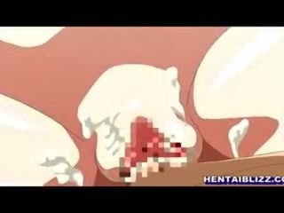 Raudonmedis merginos sunkus gręžimas iki monstras tentacles ir sperma allbody